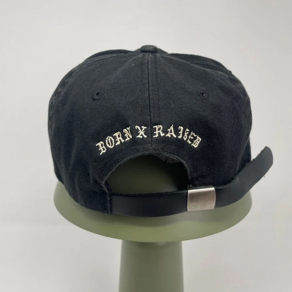 Born X Raised Los Angeles Black Strapback Dad Hat Embroidered X Logo USA Rare - Picture 2 of 9
